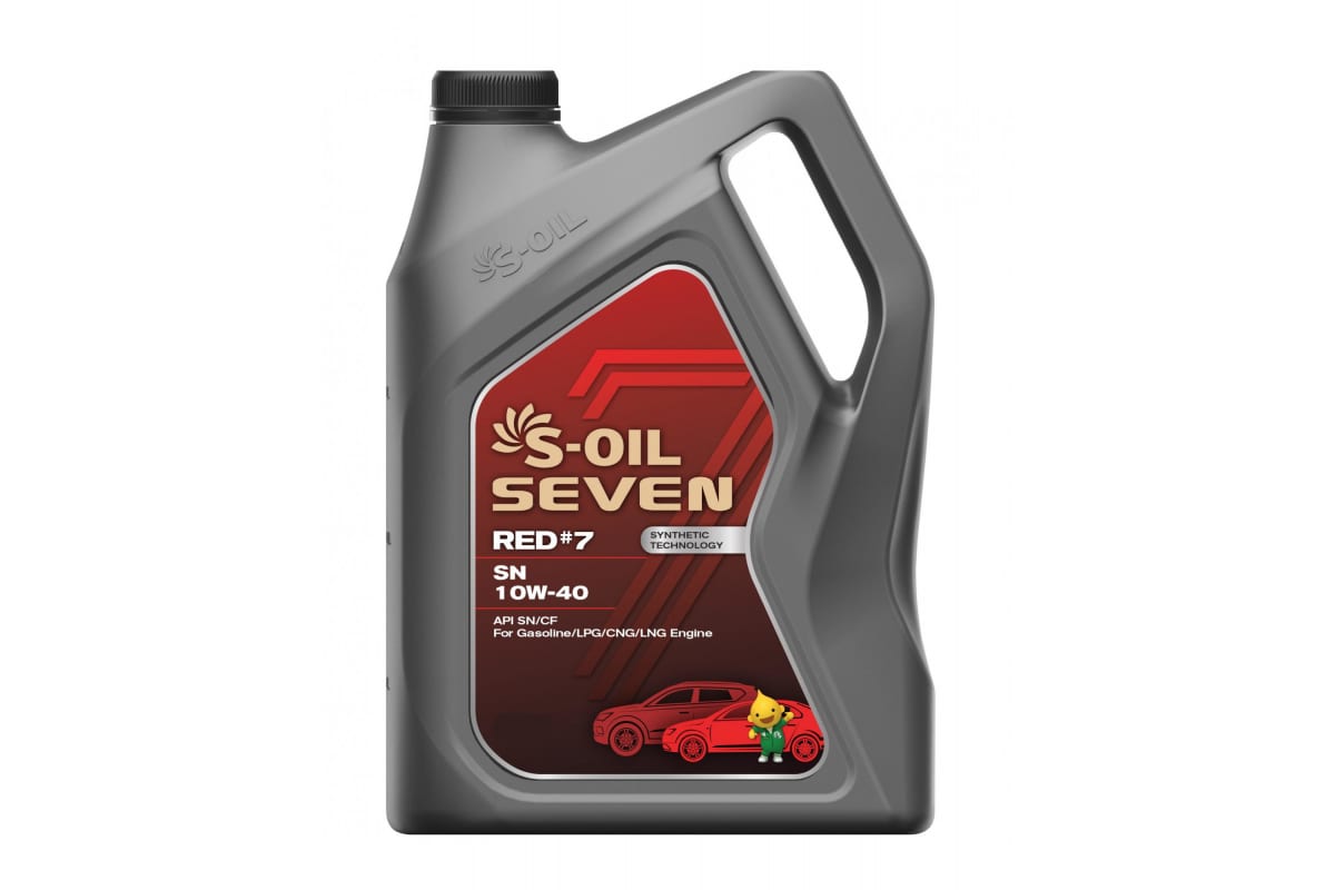 Масло Моторное S-OIL 7 RED #7 SN 10W40 (4л), синтетика (1/4)