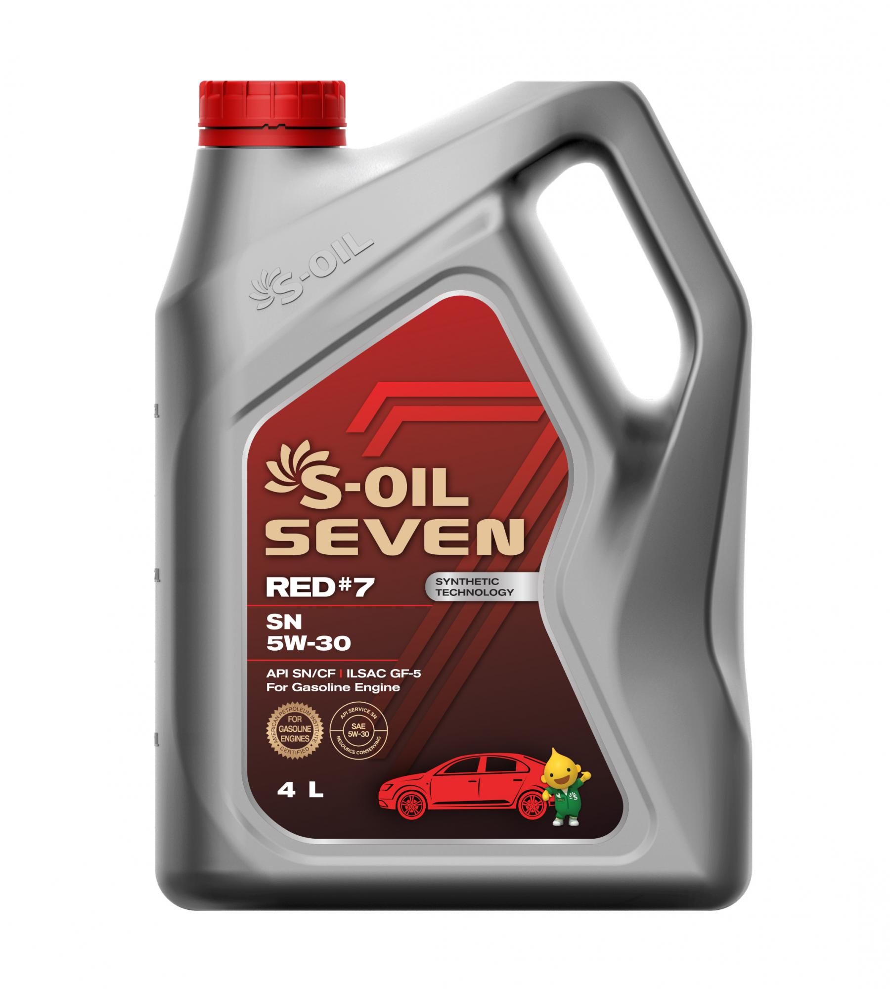 Масло Моторное S-OIL 7 RED #7 SN 5W30 (4л), синтетика (1/4)