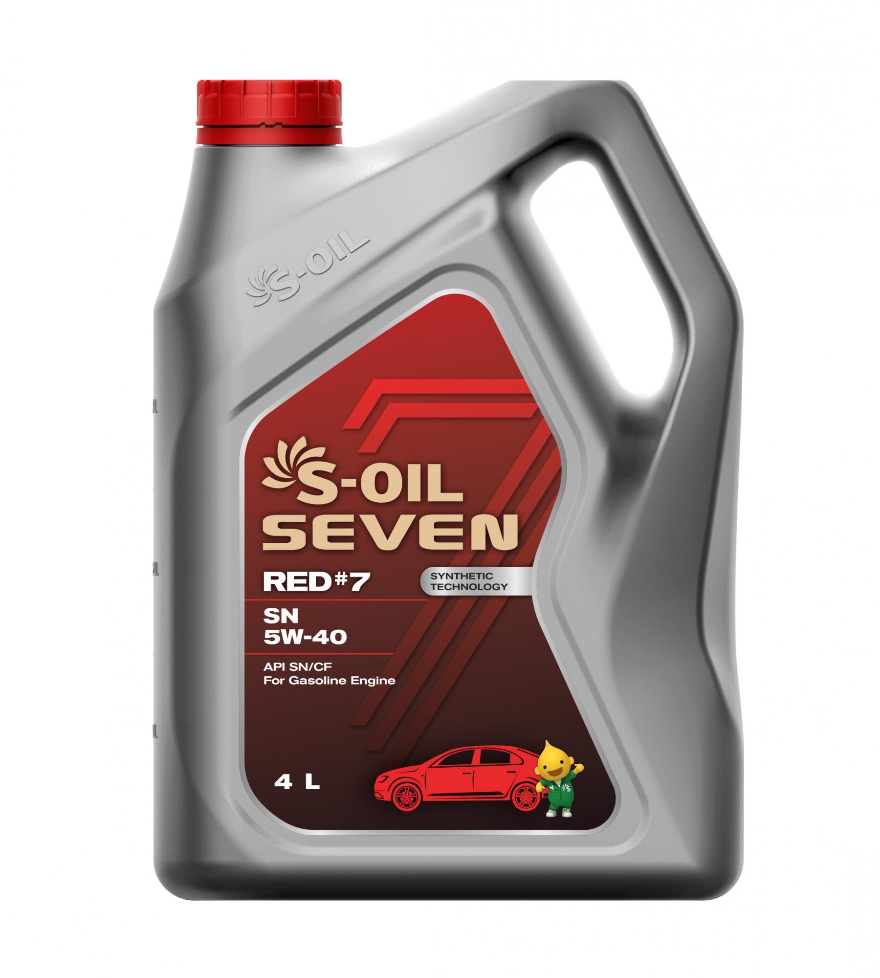 Масло Моторное S-OIL 7 RED #7 SN 5W40 (4л), синтетика (1/4)