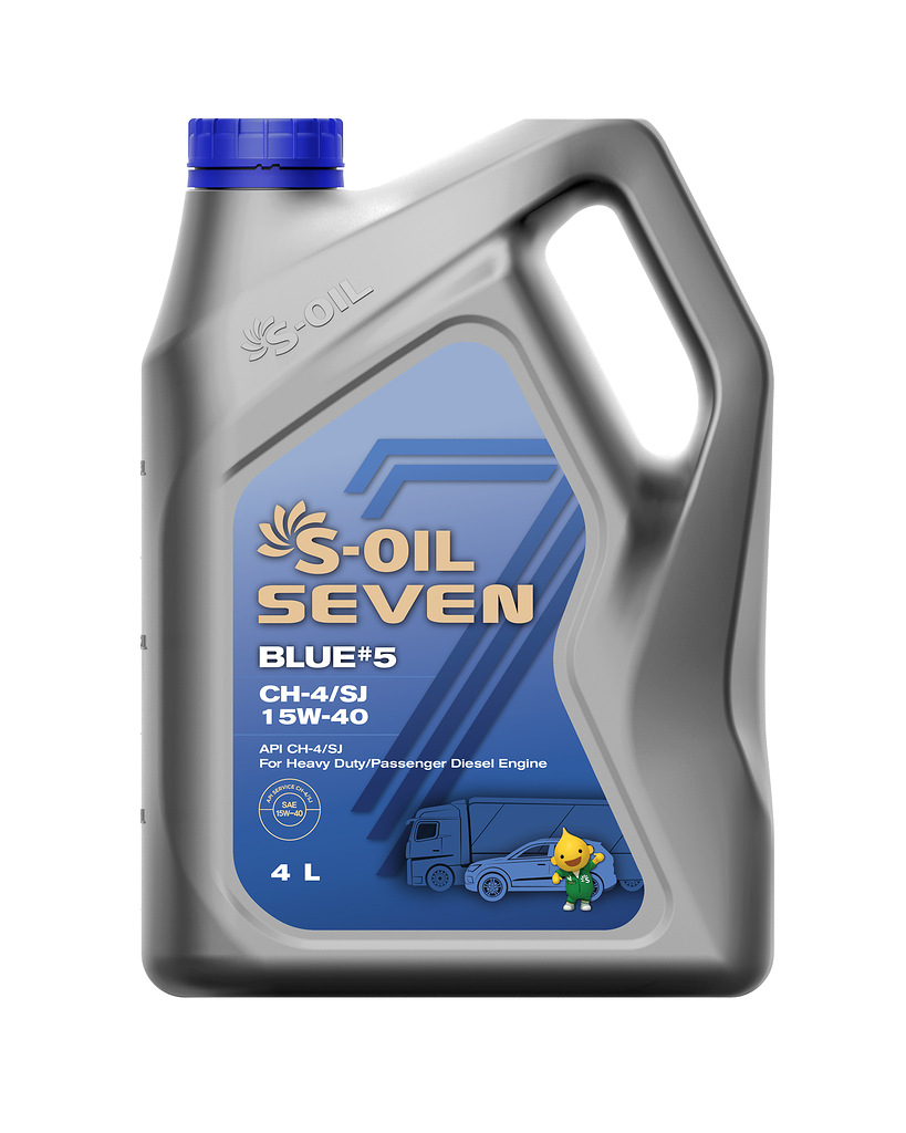 Масло Моторное S-OIL 7 BLUE #5 CH-4/SJ 15W40 (4л), (1/4)