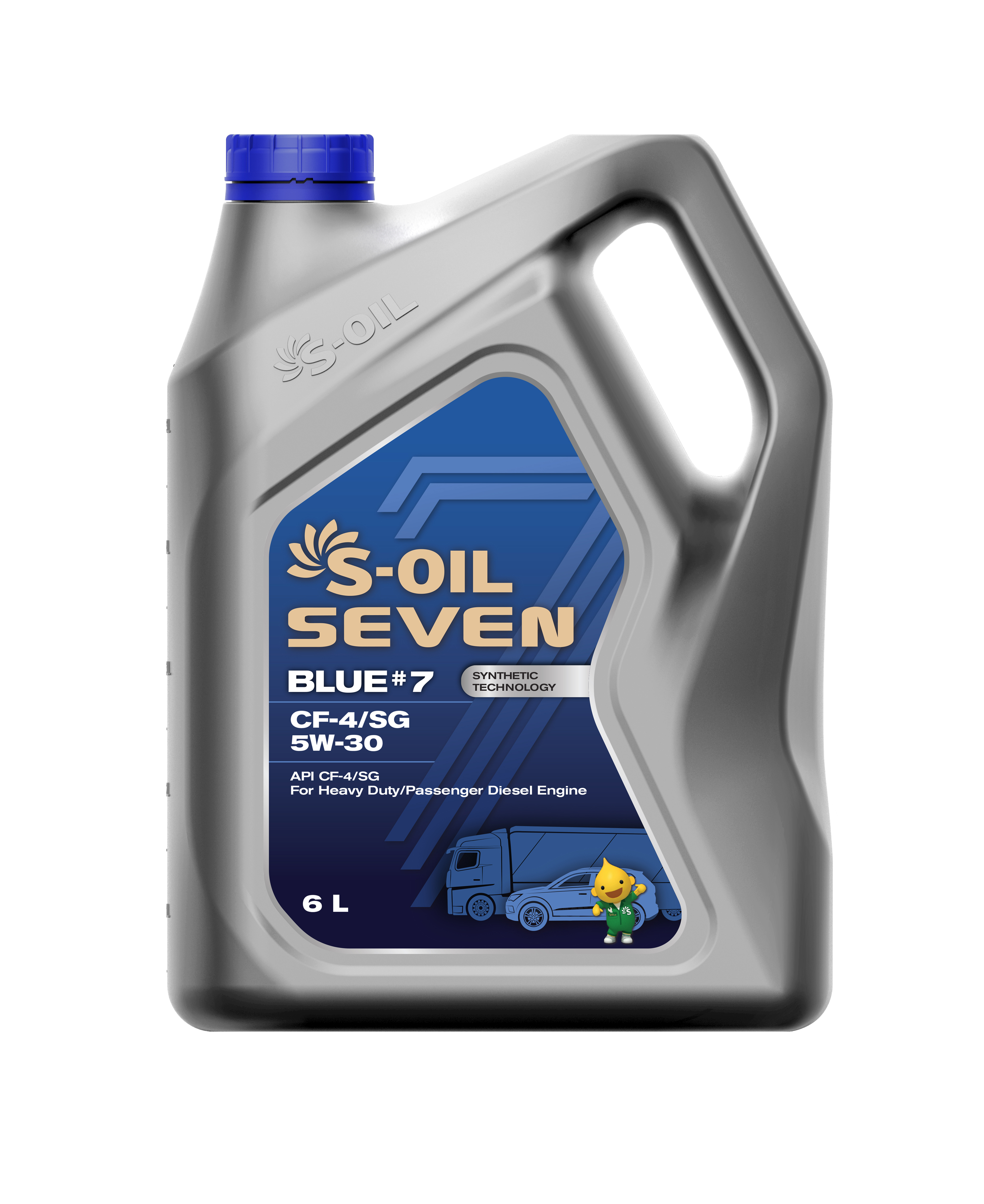 Масло Моторное S-OIL 7 BLUE #7 CF-4/SG 5W30 (6л), синтетика (1/3)