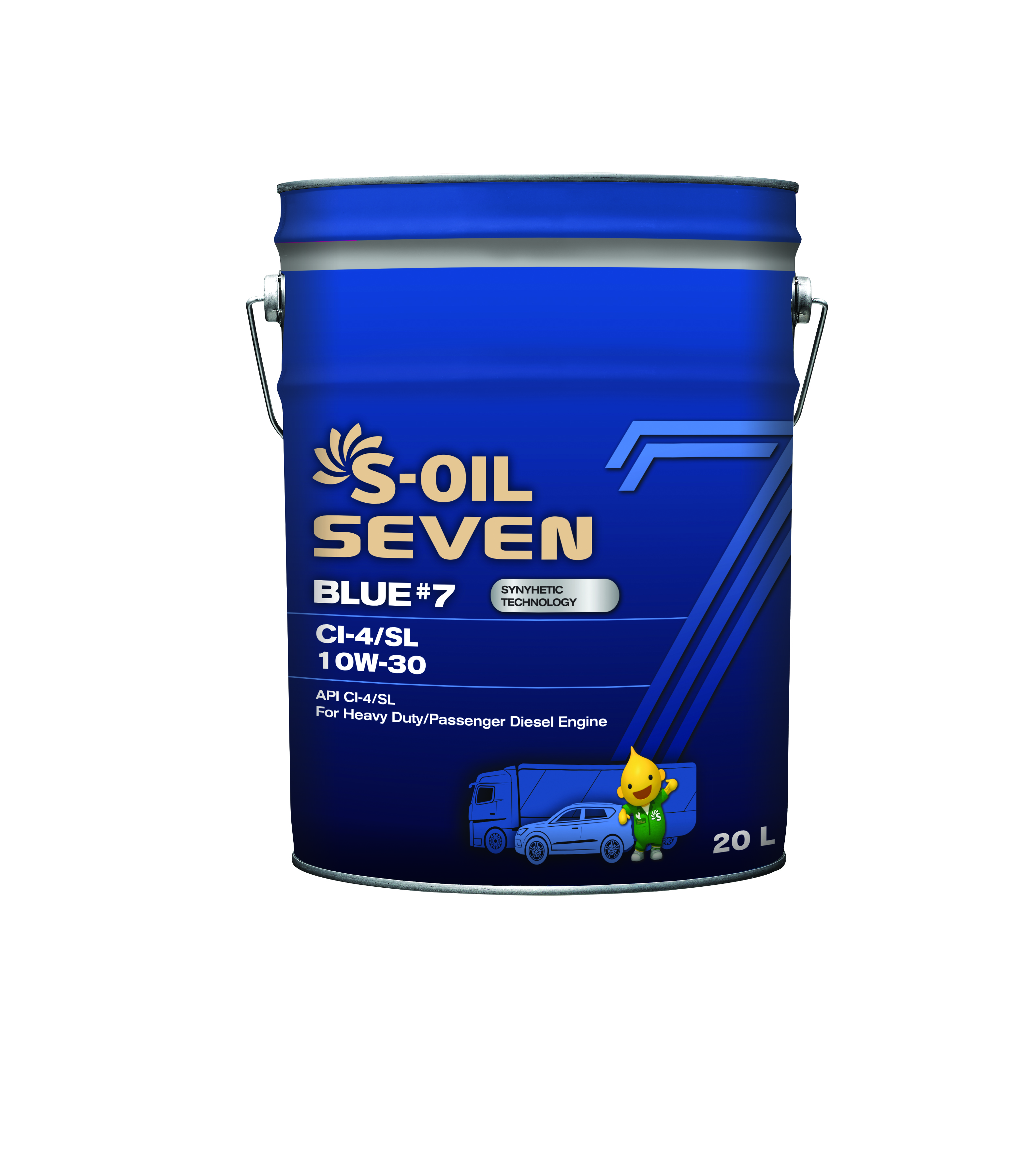 Масло Моторное S-OIL 7 BLUE #7 CI-4/SL 10W30 (20л), синтетика