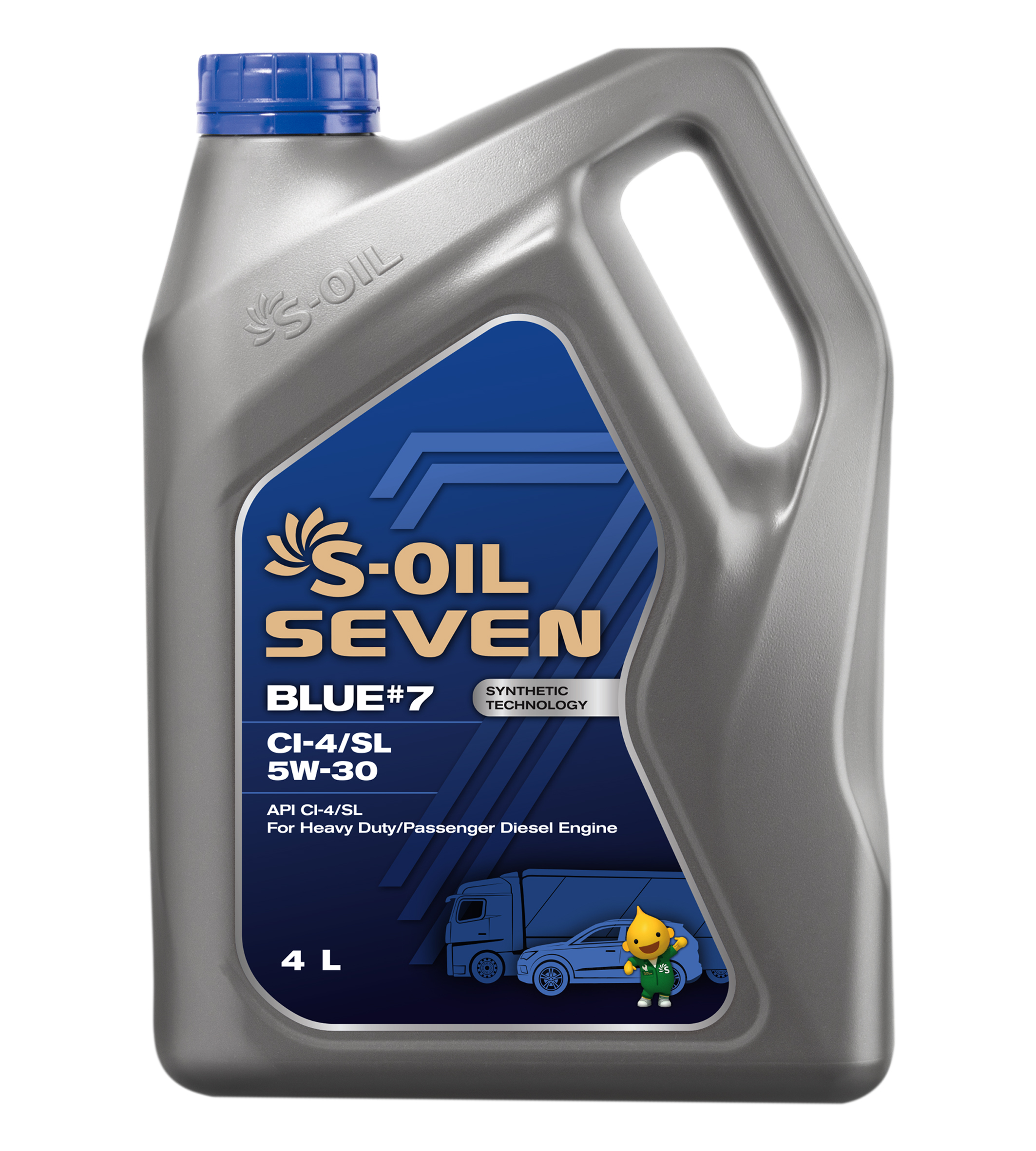 Масло Моторное S-OIL 7 BLUE #7 CI-4/SL 5W30 (4л), синтетика (1/4)