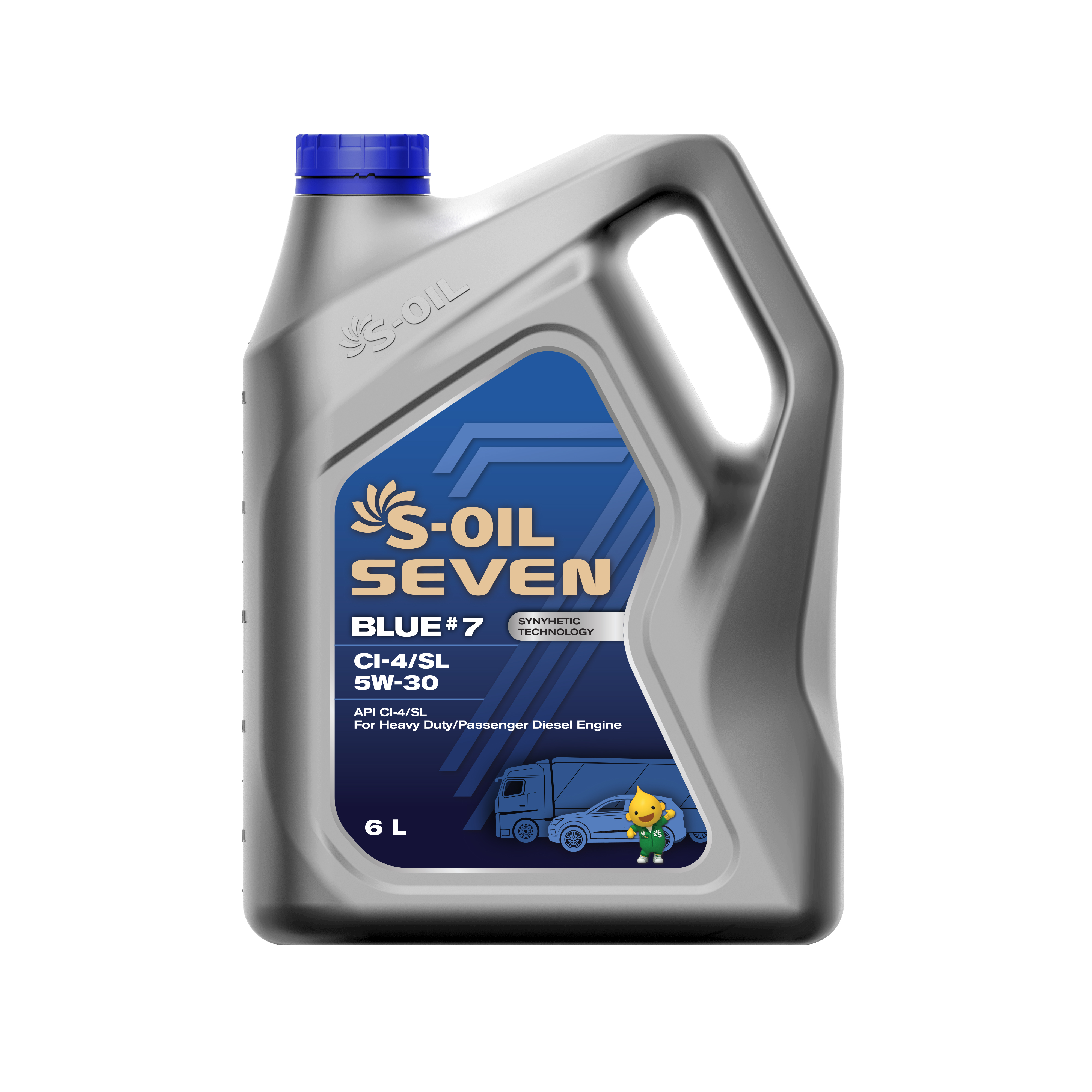 Масло Моторное S-OIL 7 BLUE #7 CI-4/SL 5W30 (6л), синтетика (1/3)