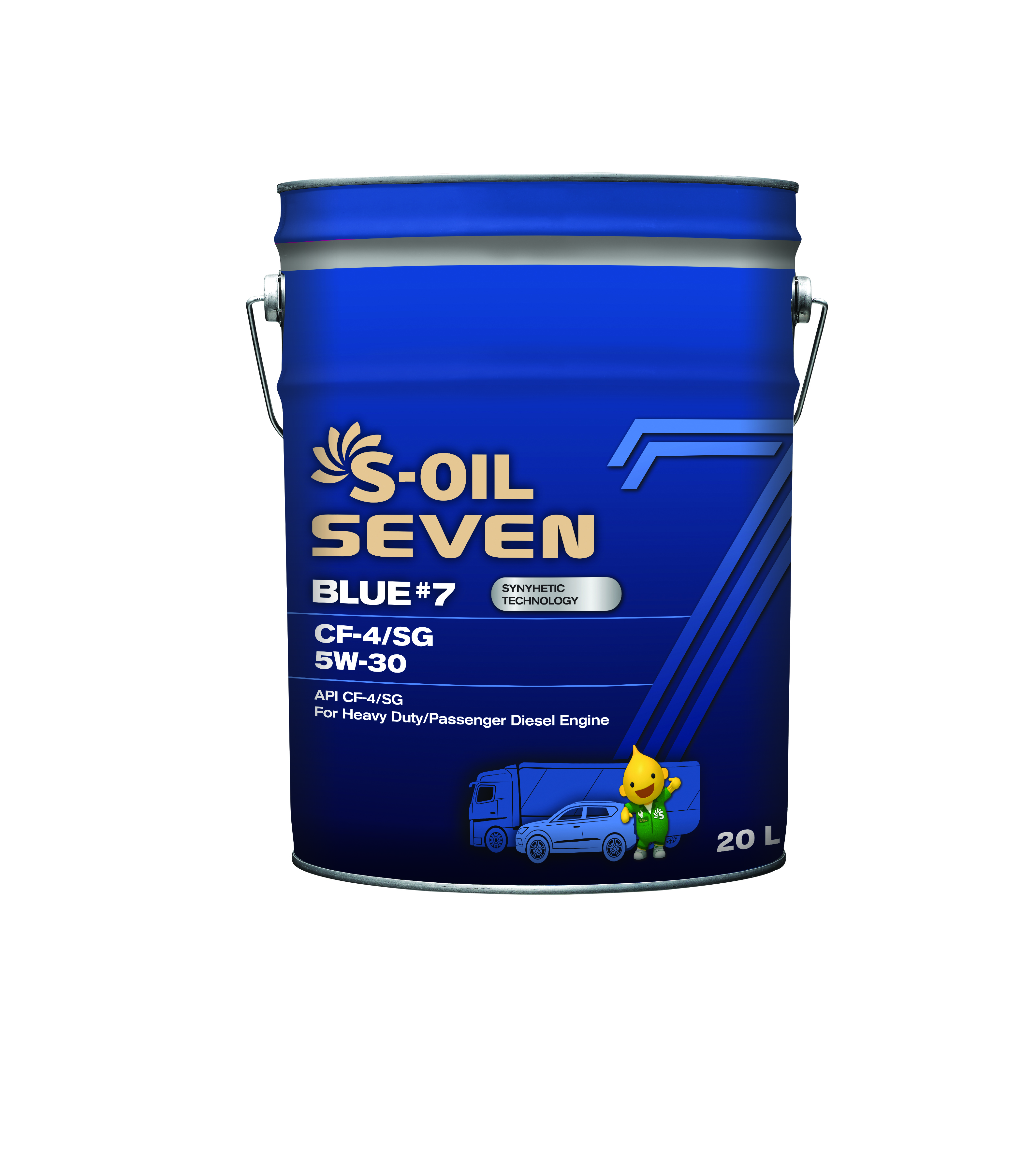 Масло Моторное S-OIL 7 BLUE #7 CF-4/SG 5W30 (20л), синтетика