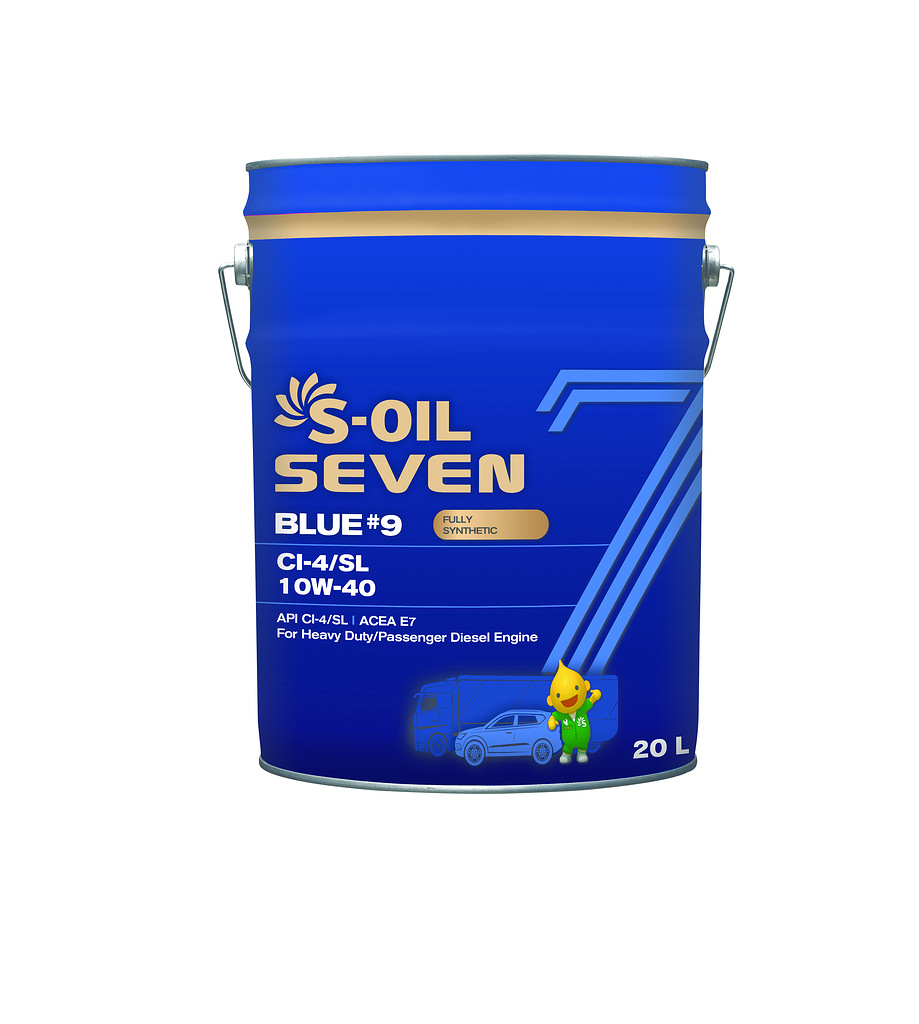 Масло Моторное S-OIL 7 BLUE #9 CI-4/SL 10W40 (20л), синтетика