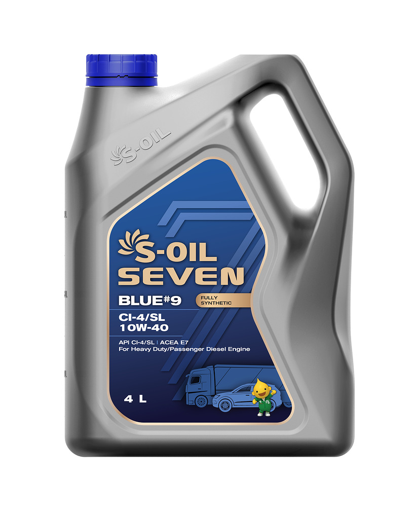 Масло Моторное S-OIL 7 BLUE #9 CI-4/SL 10W40 (4л), синтетика (1/4)