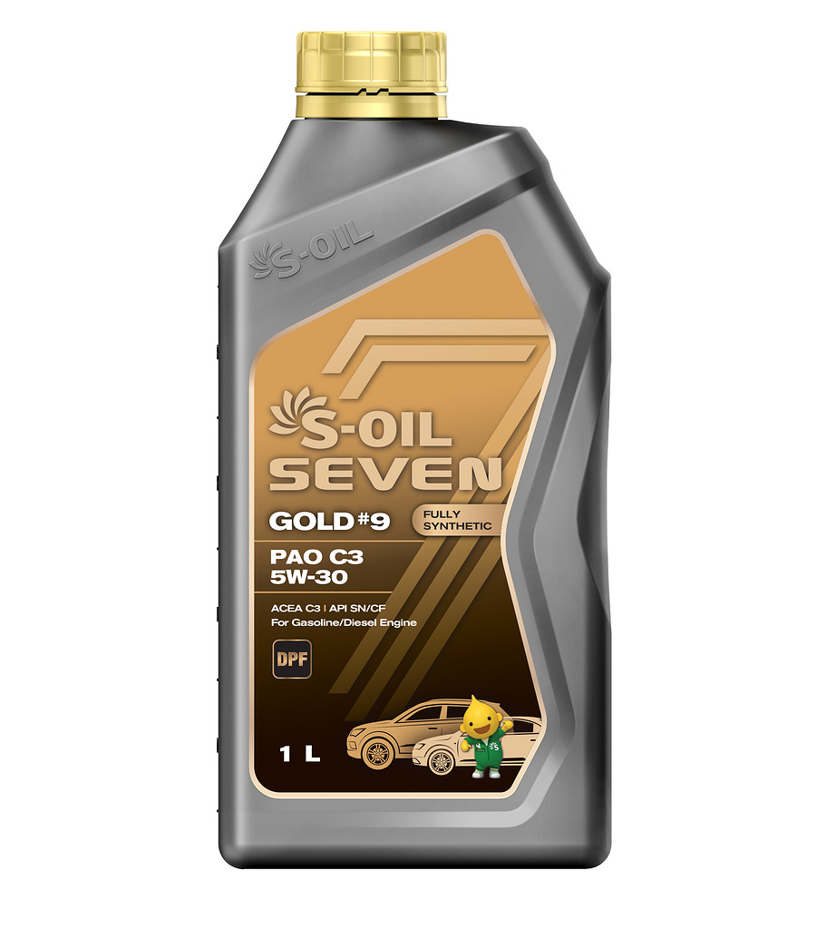 Масло Моторное S-OIL 7 GOLD #9 PAO C3 5W30 (1л), синтетика (1/12)
