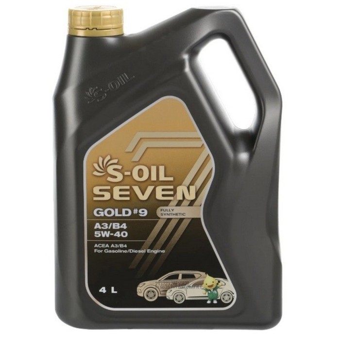 Масло моторное S-OIL 7 GOLD #9 A3/B4 5W40 (4л), синтетика (1/4)